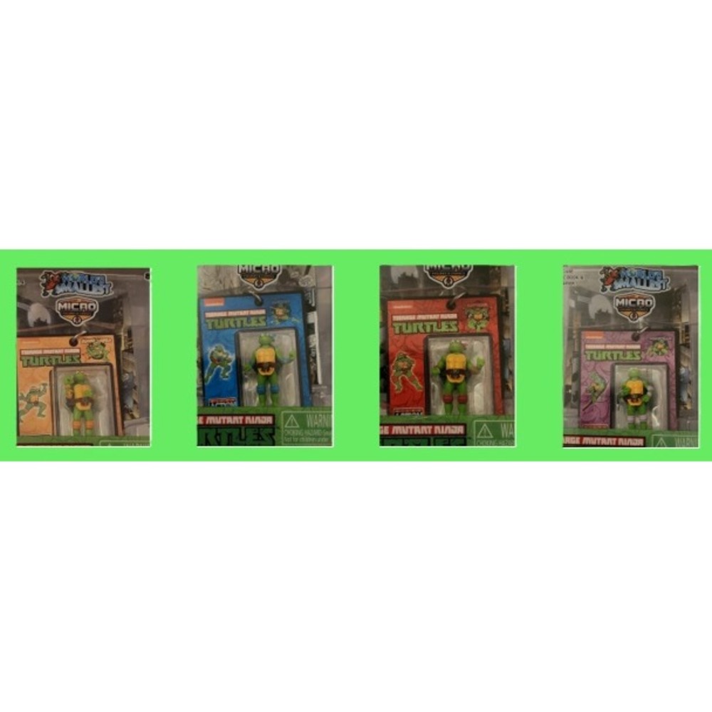 Worlds Smallest TMNT Micro Figures Set Leonardo Michelangelo Donatello Raphael